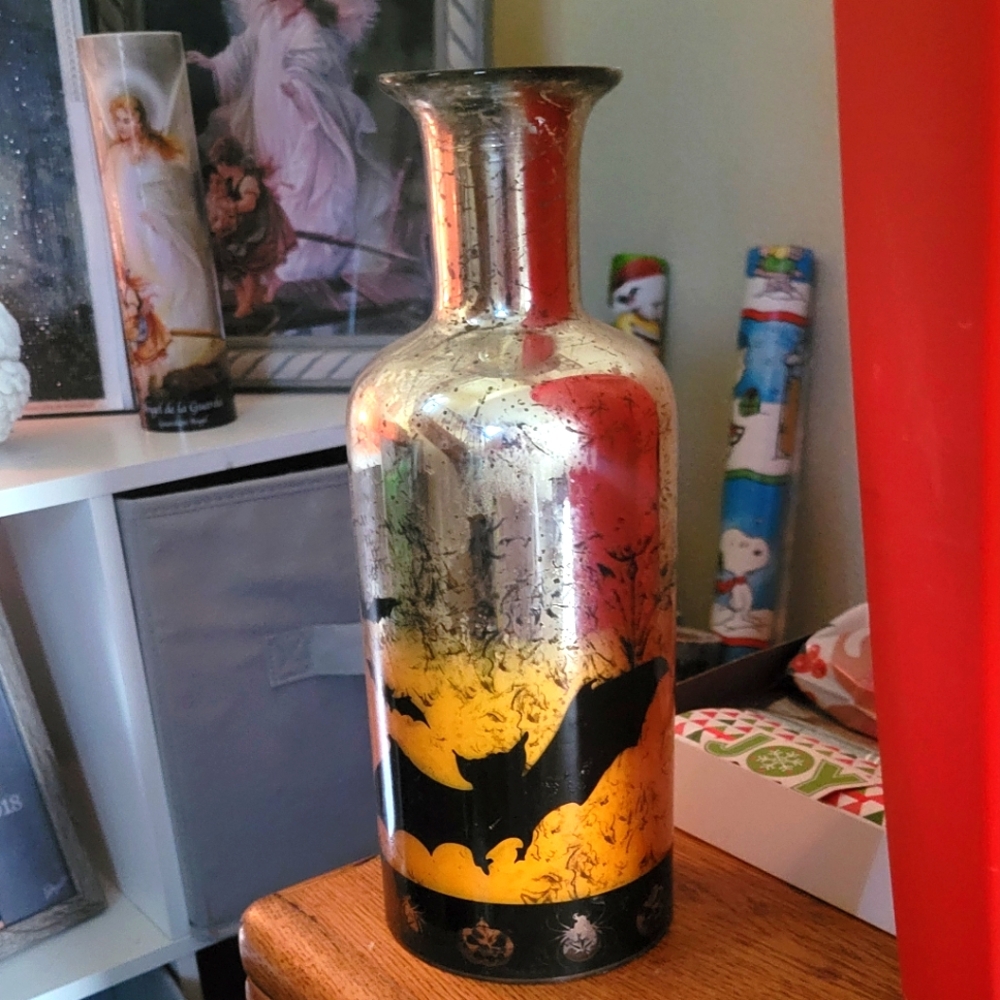 Silver and Yellow Bat / Halloween Wax Cover